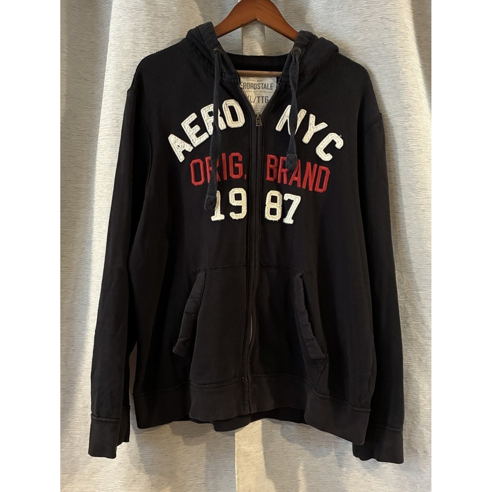Aeropostale New York 1987 Heritage Zip Up Hoodie Men's Sz XXL Embroidered Logo